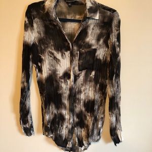 Rock and Republic Black and White Dress Shirt